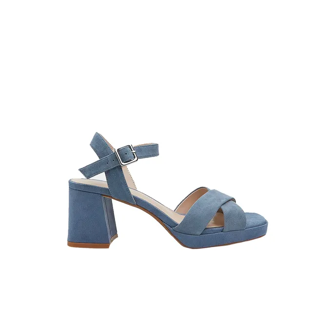 Bata Sandales daim femme talon 7 cm plateforme 1 cm