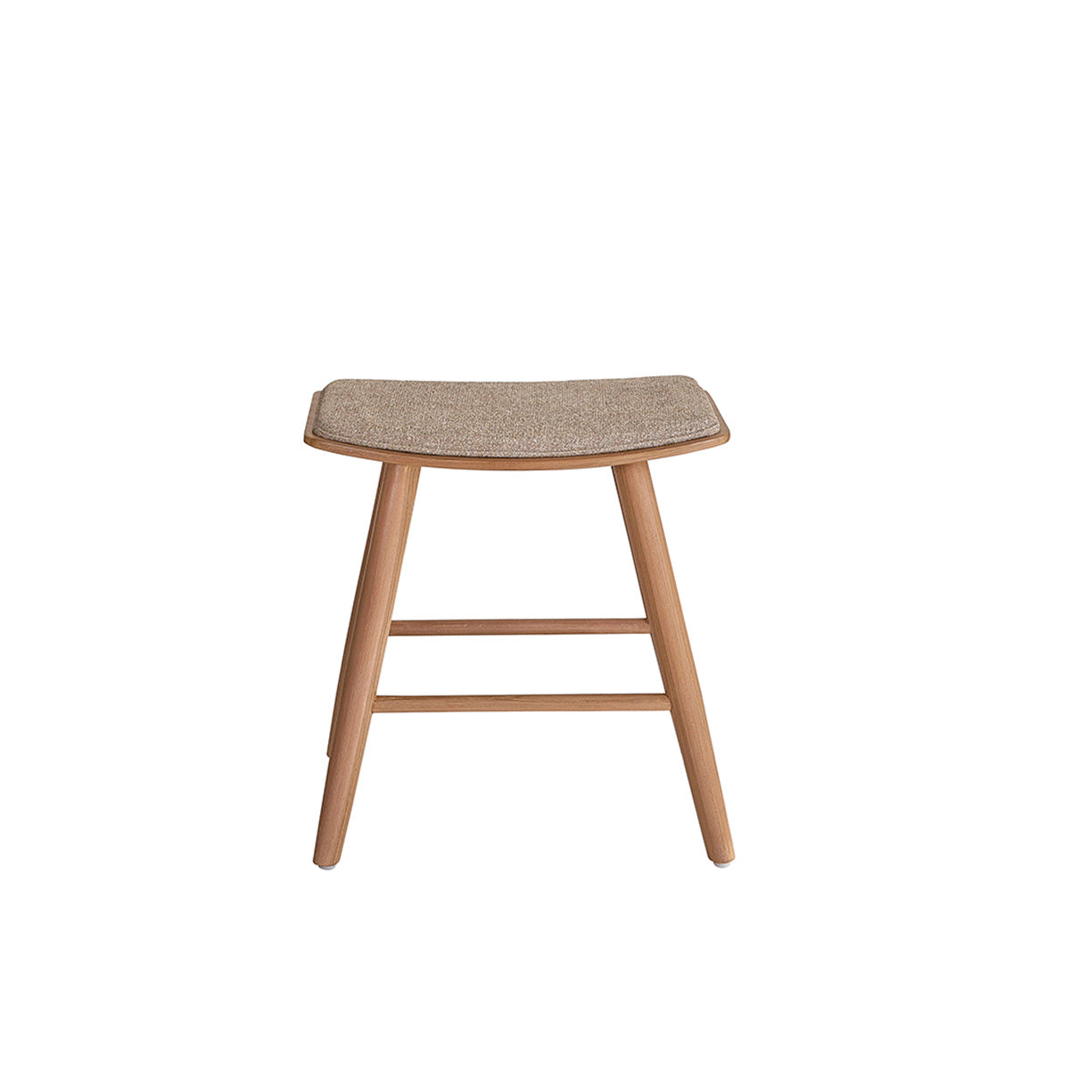 Berah Getah AMBRE tabouret teck velours grège 45 cm