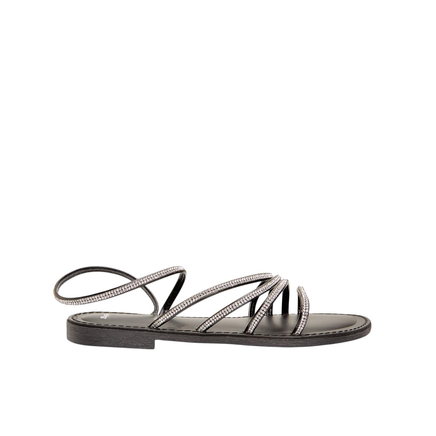 Bata Sandales femme plates strass noir 38 EU