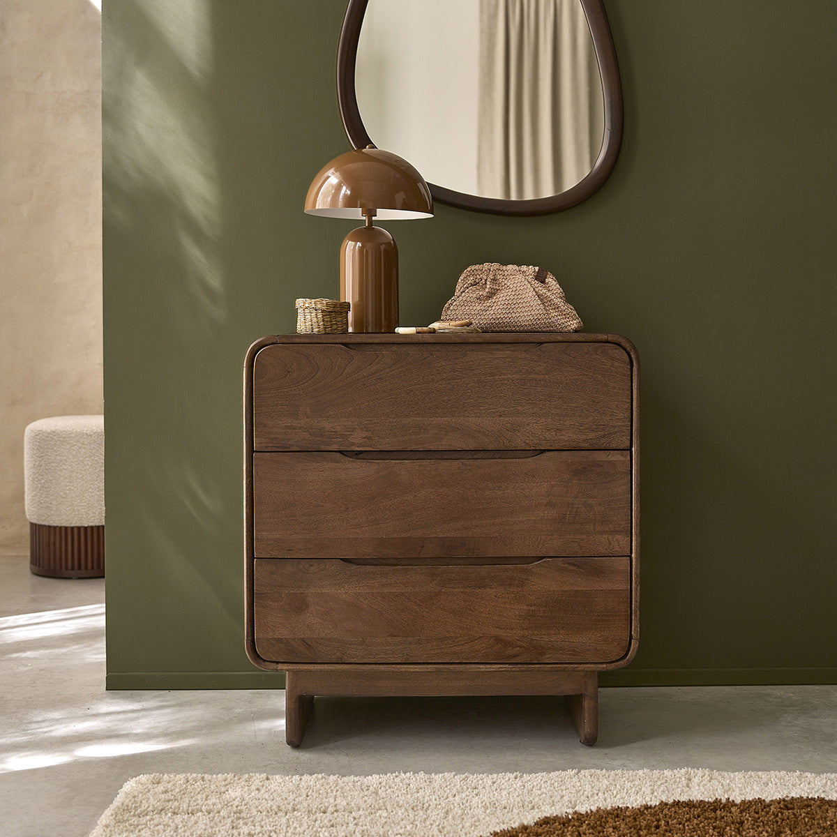 Berah Getah SOFIA commode manguier 70 cm 3 tiroirs