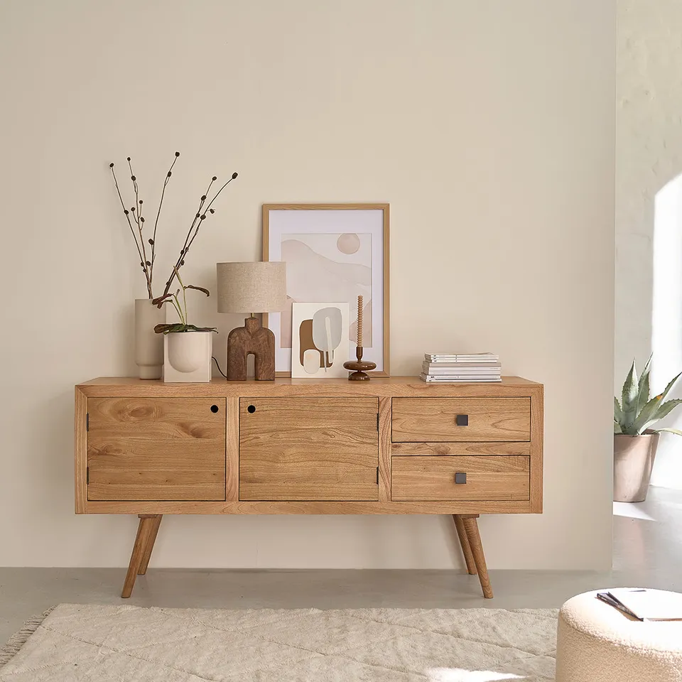 Berah Getah Sacha commode mindi massif 180 cm scandinave