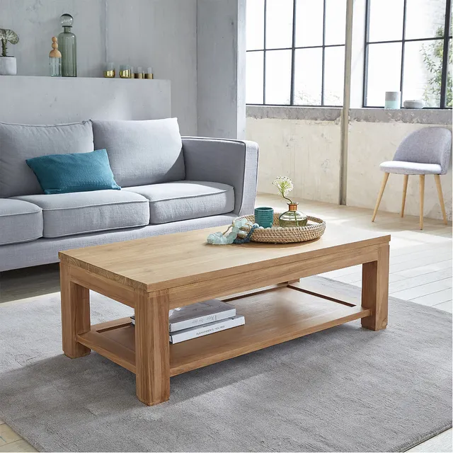 Berah Getah Boston table basse teck 120 cm rectangulaire