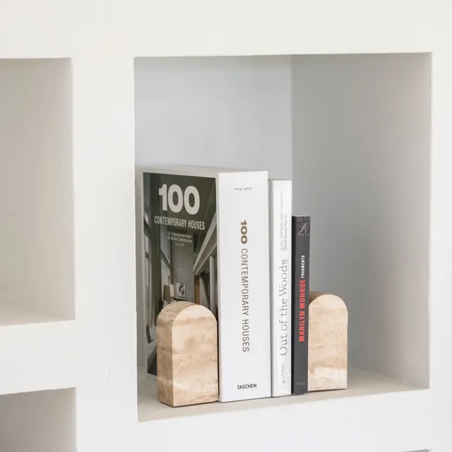 Andrea House Décoration serre-livres marbre travertin moderne
