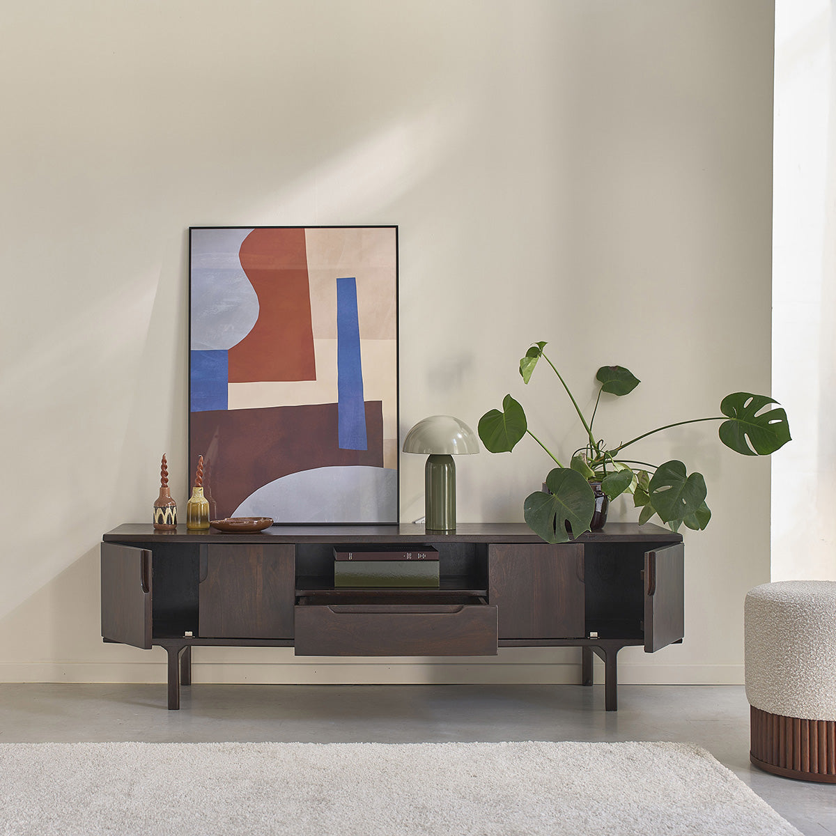 Berah Getah LAZARE meuble TV manguier massif 180 cm