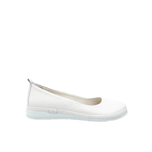 Bata Ballerines Cuir Femme Blanc 36 EU Confort Plat