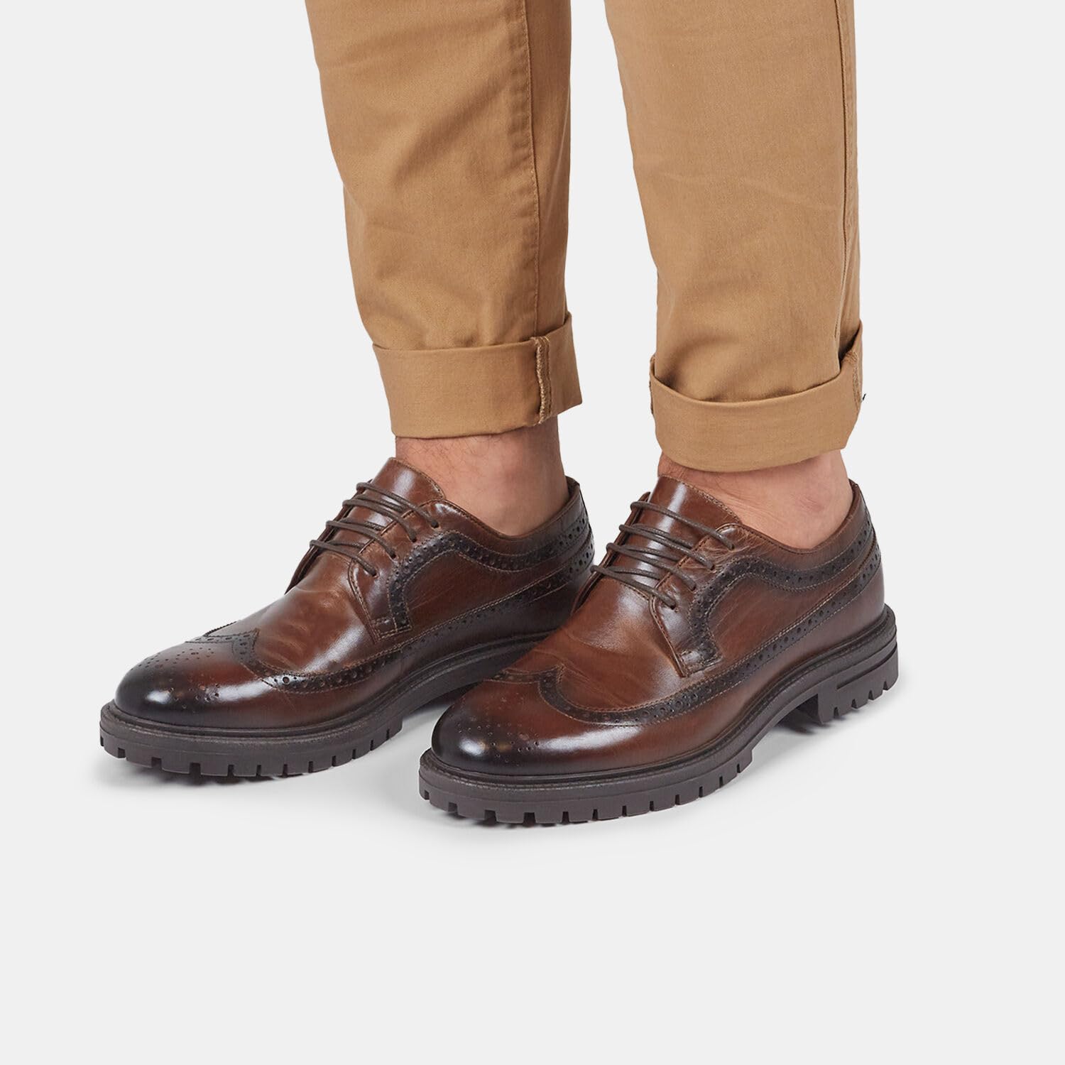 Bata Brogues chaussures à lacets cuir homme confort