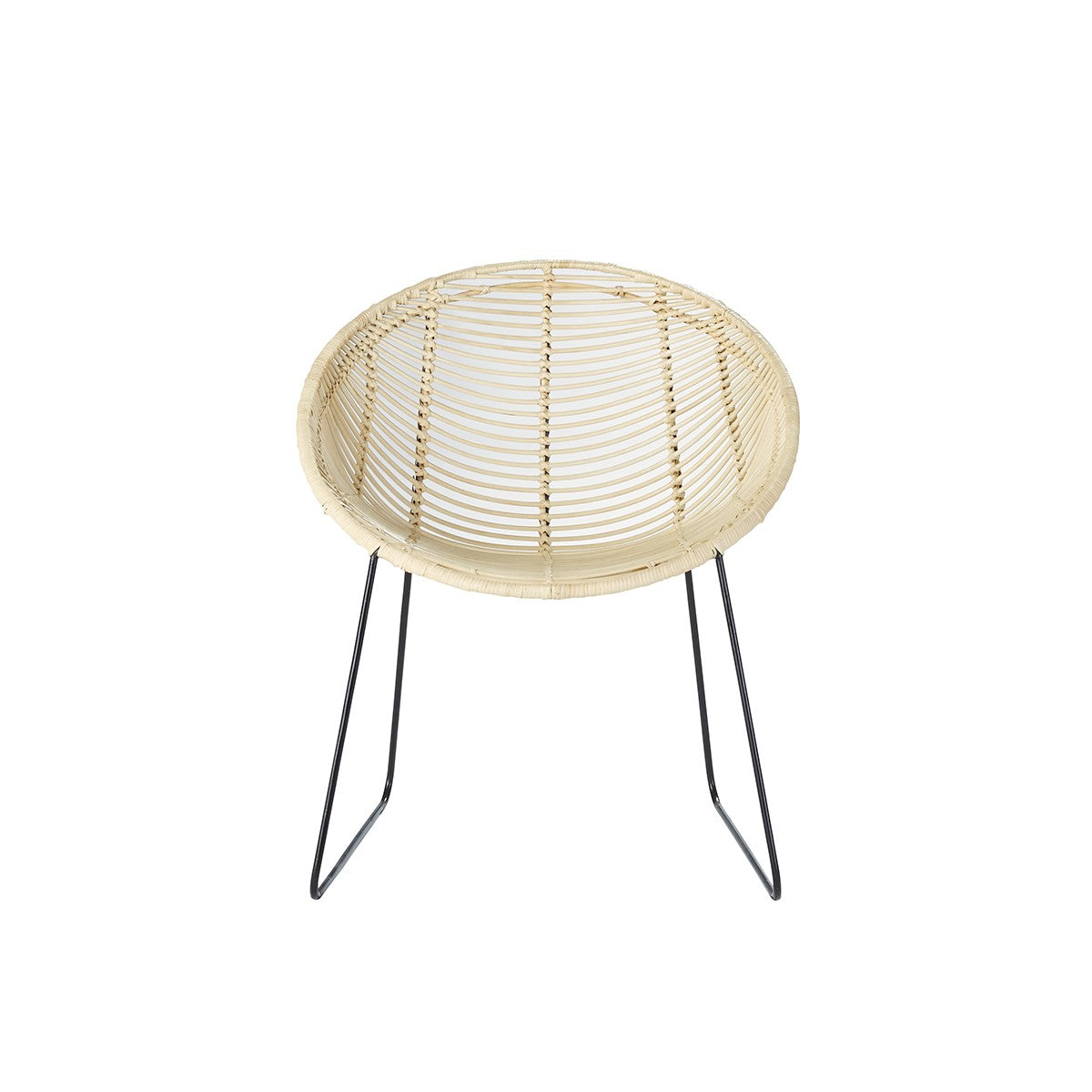Berah Getah Bohema Chaise Rotin Métal Naturel
