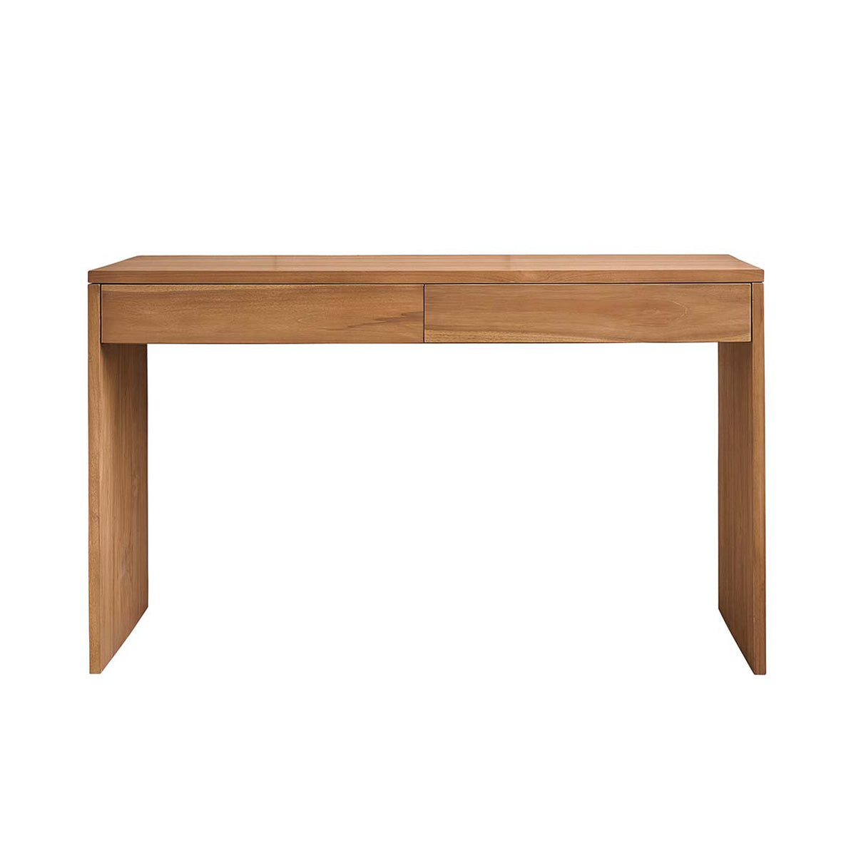 Berah Getah Tristan bureau teck massif 130 cm 2 tiroirs