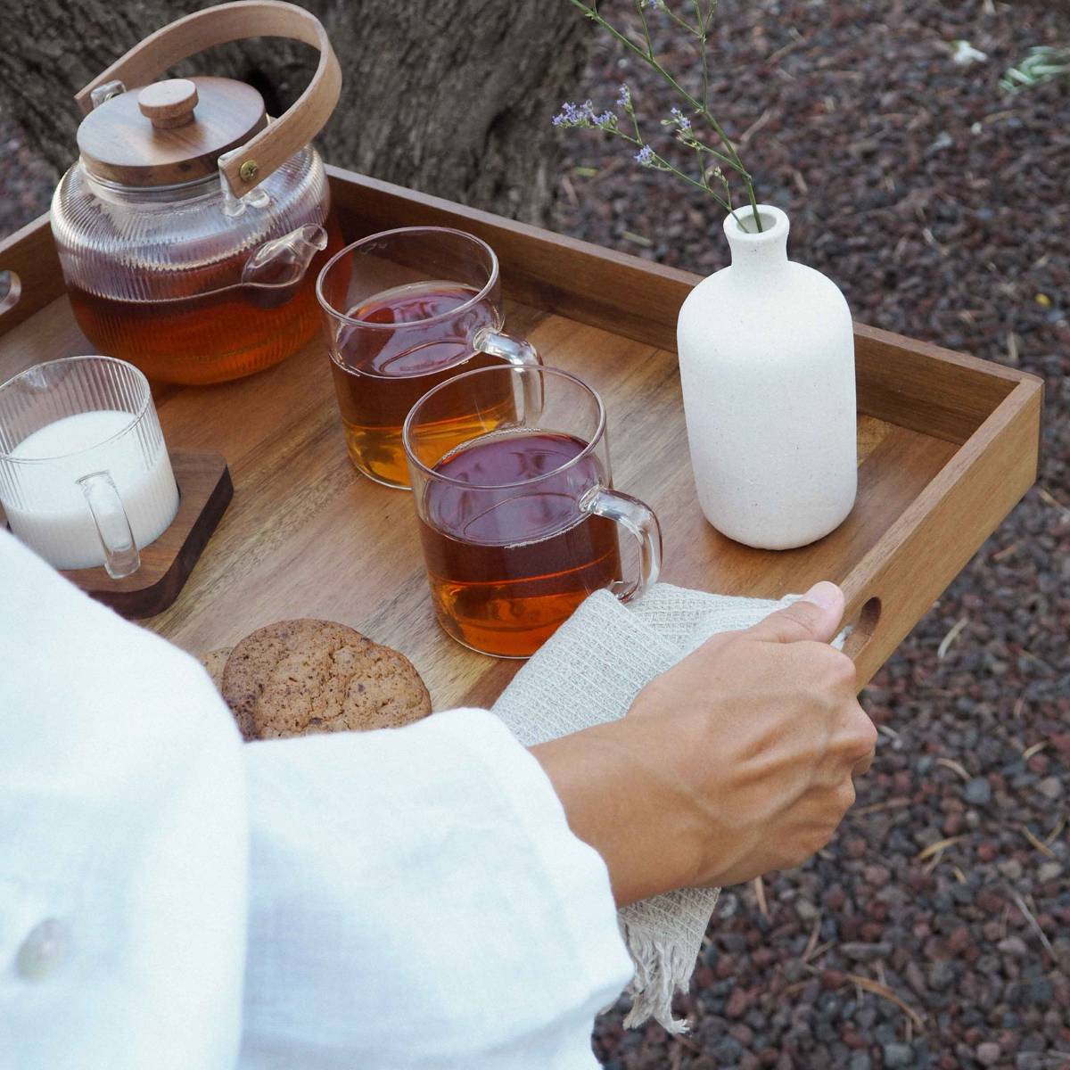 Andrea House Cocina plateau servir bois acacia