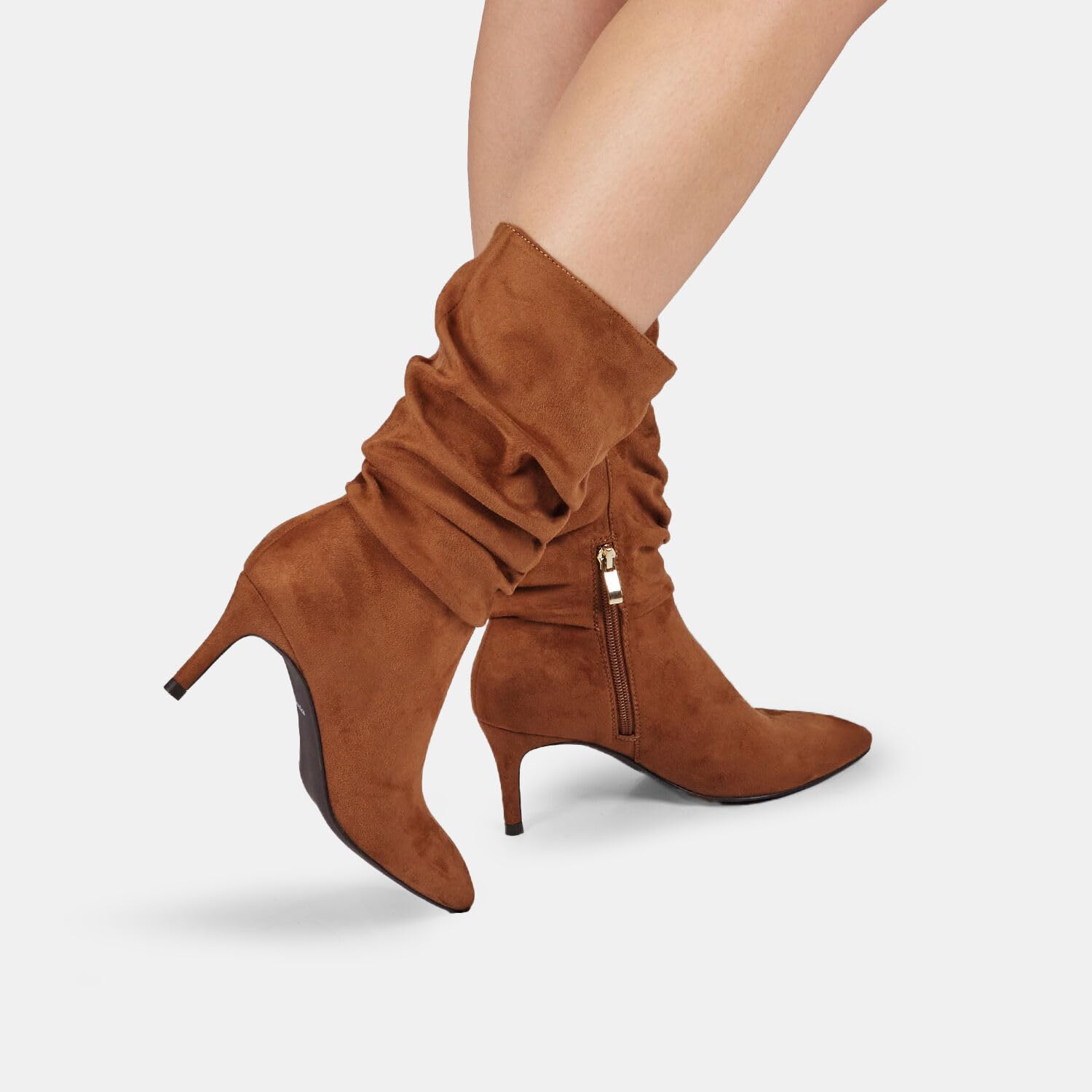 Bata bottes femme daim bouclées talon aiguille