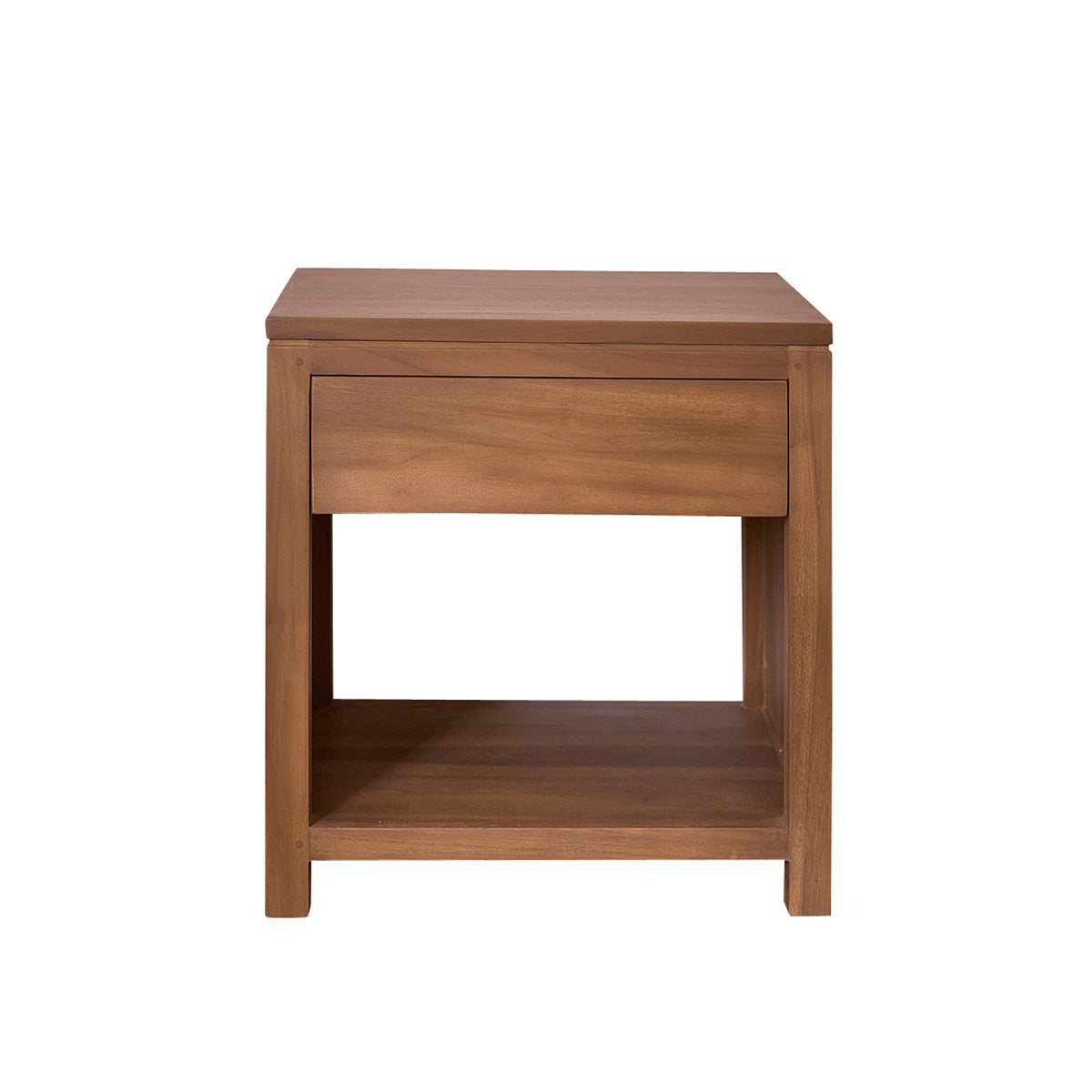 Berah Getah Tristan table de chevet teck massif 50 cm tiroir