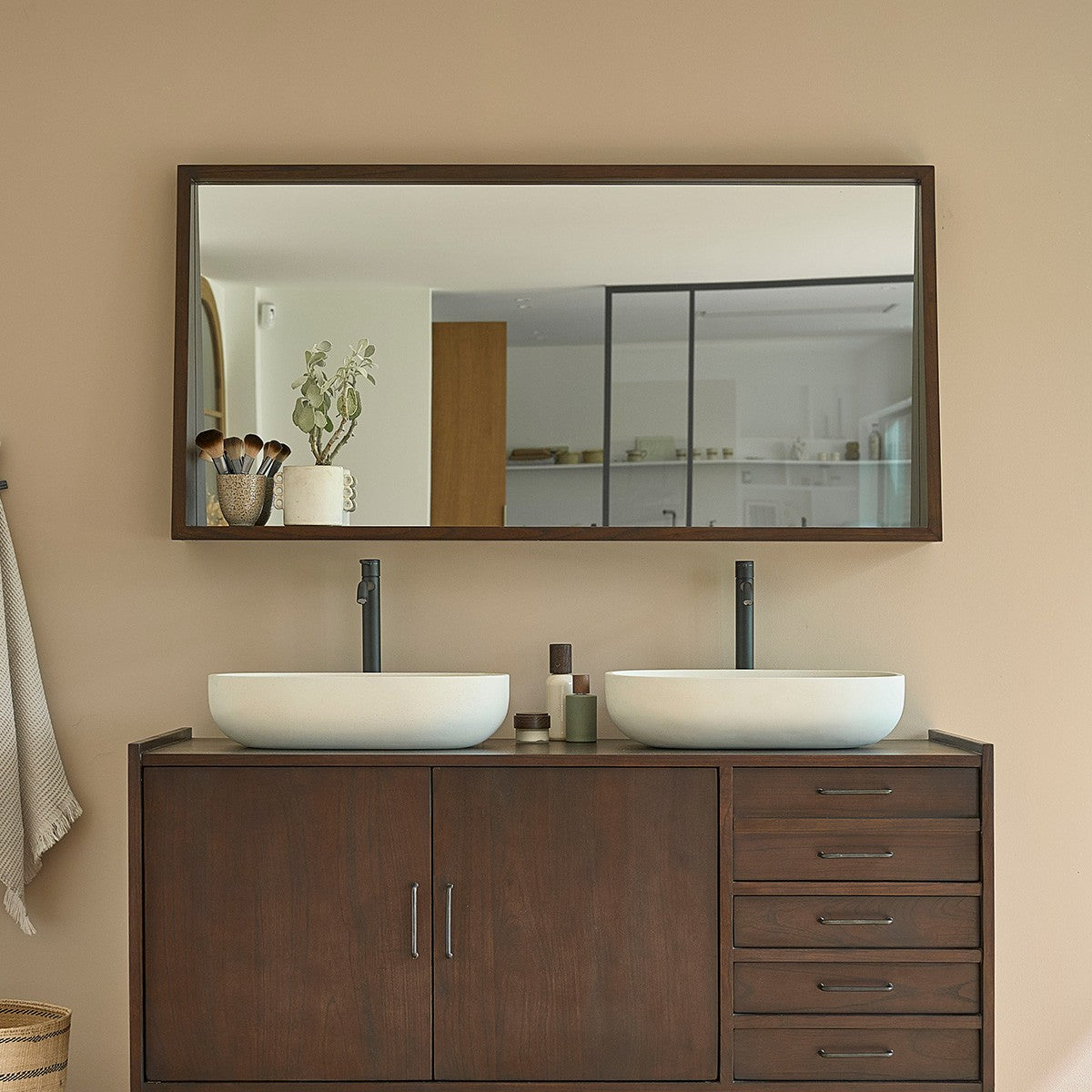 Berah Getah Vintage miroir mindi noyer 135x67 cm