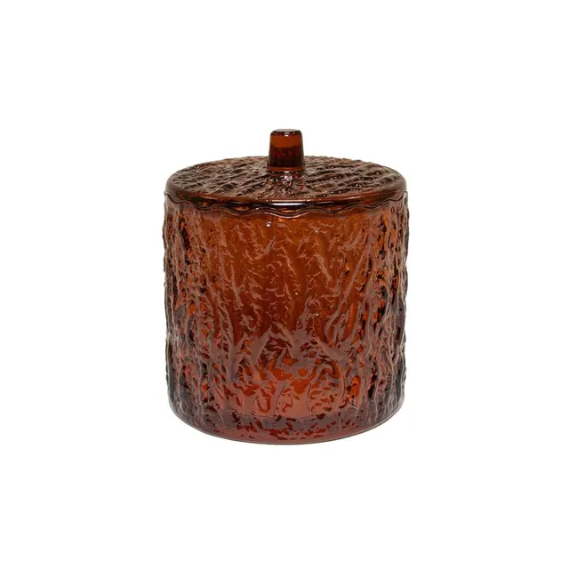 Andrea House bocal verre marron vintage avec couvercle