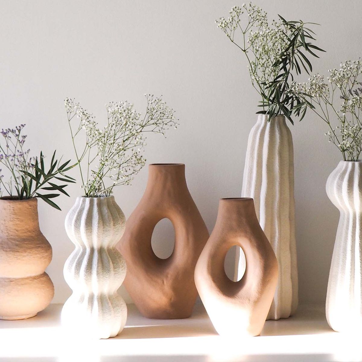Andrea House Duala vase céramique terracotta grand