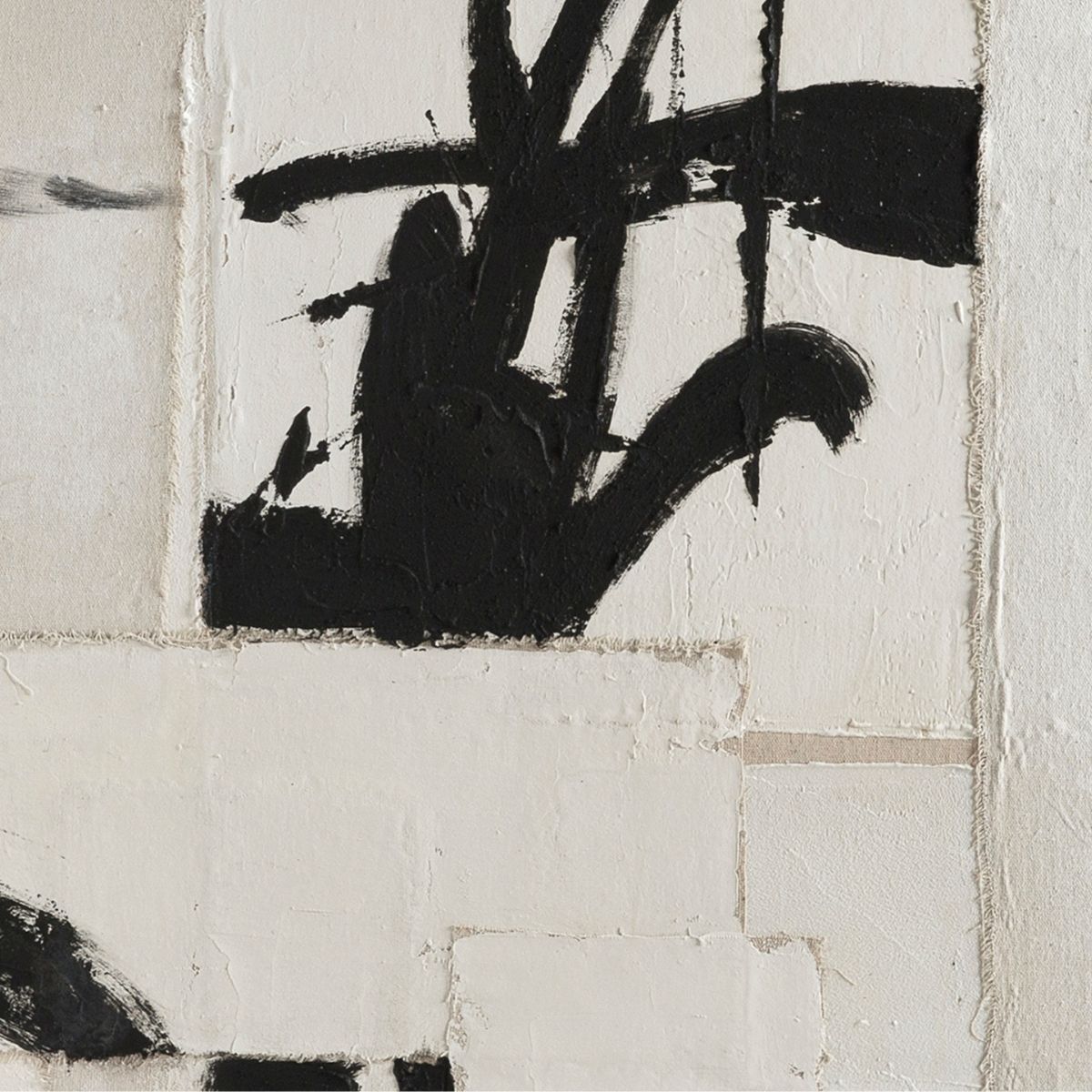 Andrea House Tokio tableau abstrait noir blanc 80x100 cm