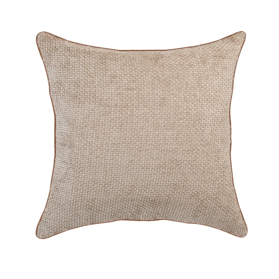 Andrea House Textil coussin canapé chenille gris 50x50