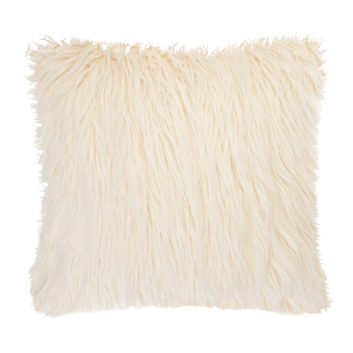Andrea House coussin carré poils ivoire 50x50