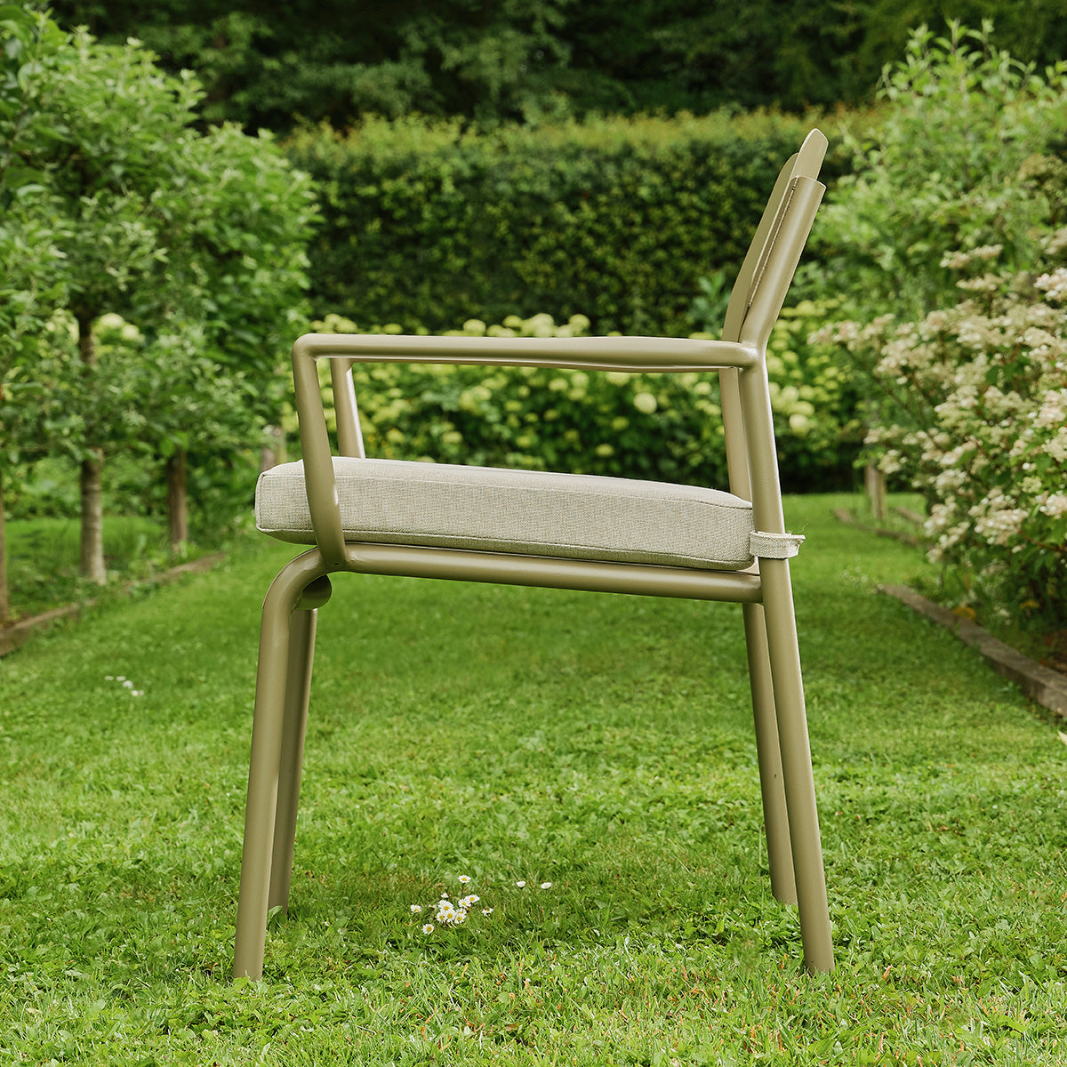 Berah Getah SARO fauteuil jardin aluminium lot de 2 beige