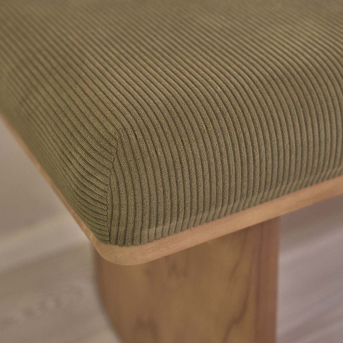 Berah Getah Ambre banc teck 100 cm velours vert