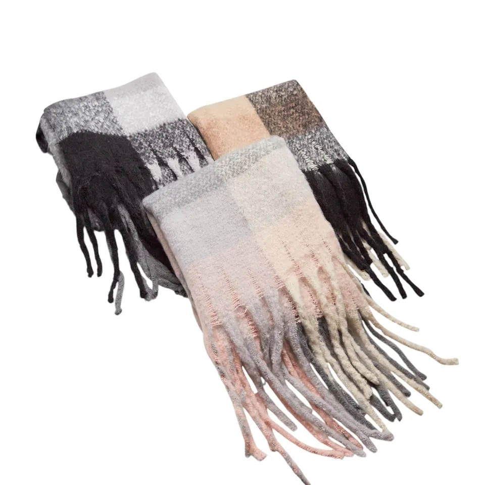 Bata Écharpe unisexe tartan noir 50x185 cm
