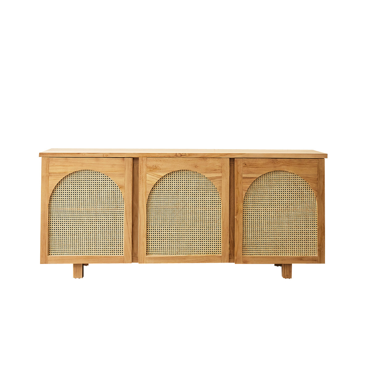 Berah Getah Loé buffet teck cannage 183 cm 3 portes