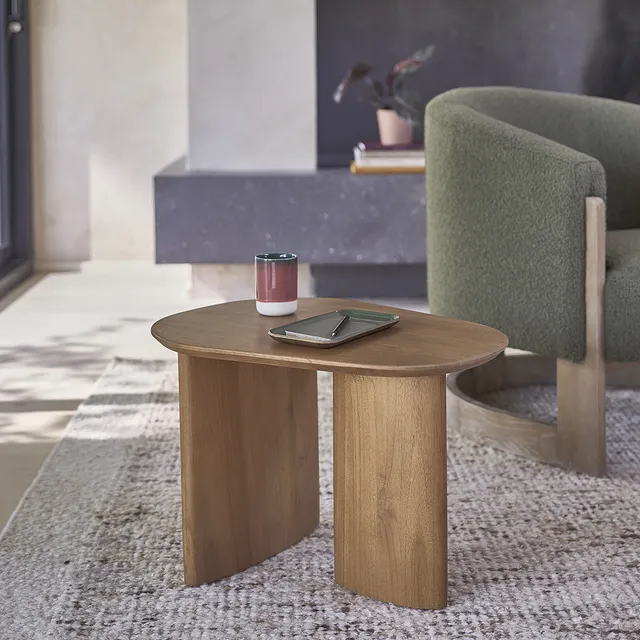 Berah Getah Calma table appoint teck organique ovale