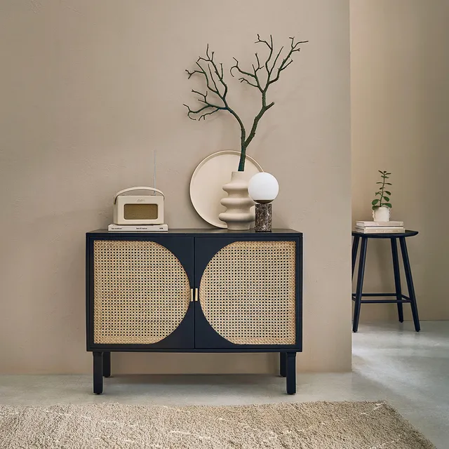 Berah Getah Zulma buffet manguier cannage noir 100 cm