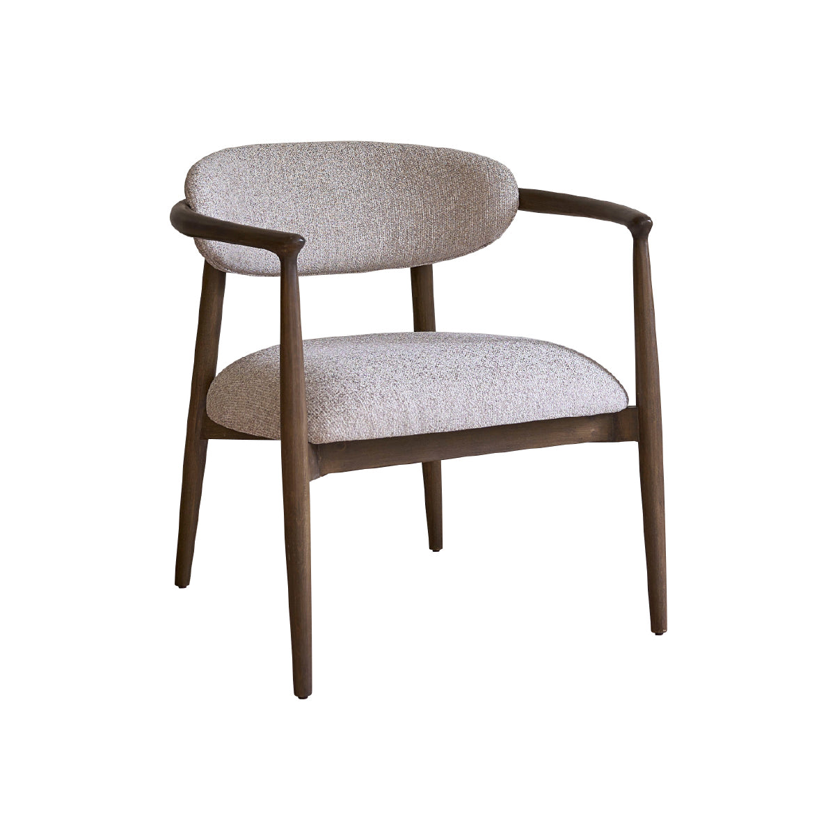 Berah Getah Côme fauteuil hêtre beige chiné tissu