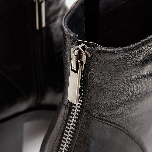 Bata Bottines Cuir à Talon Large Femme Confort