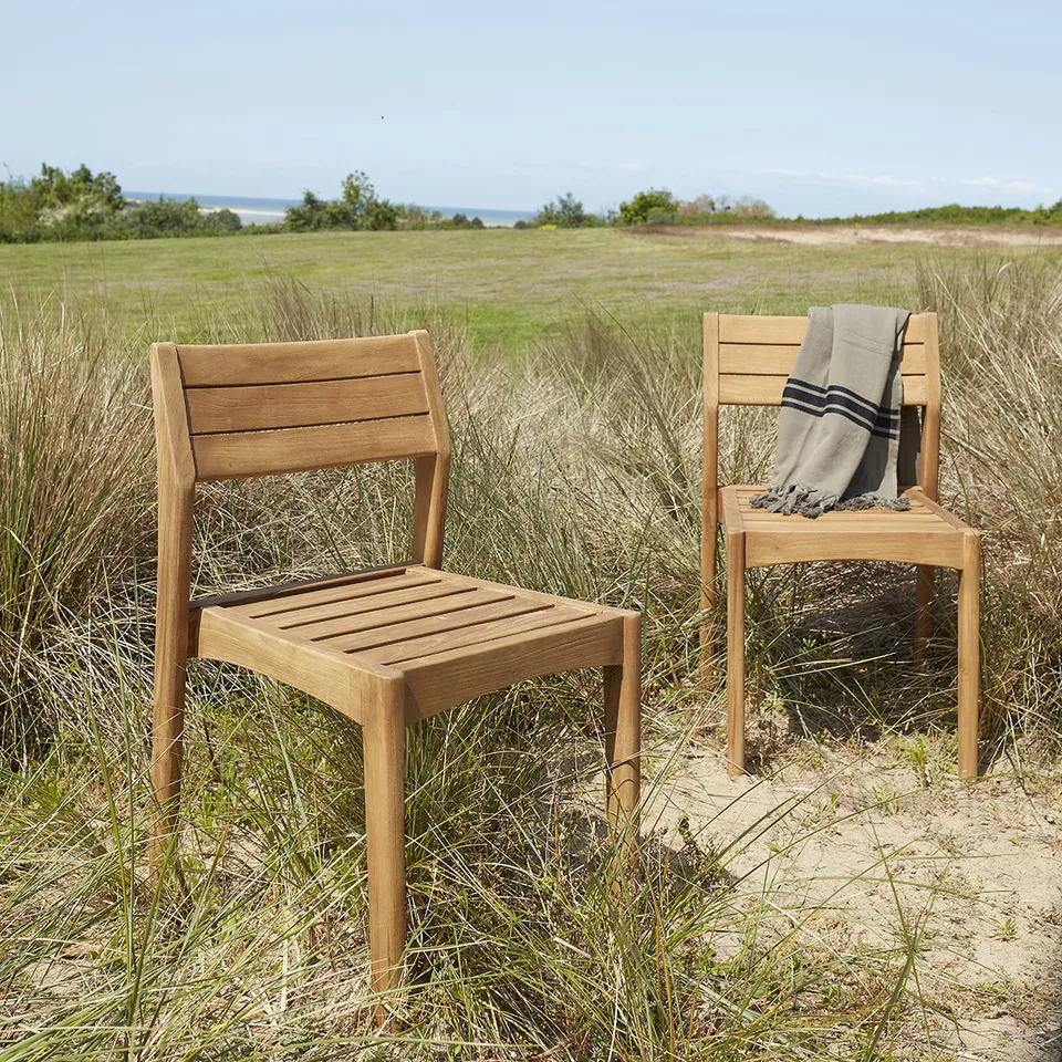 Berah Getah Hortense chaise jardin teck recyclé lot de 2