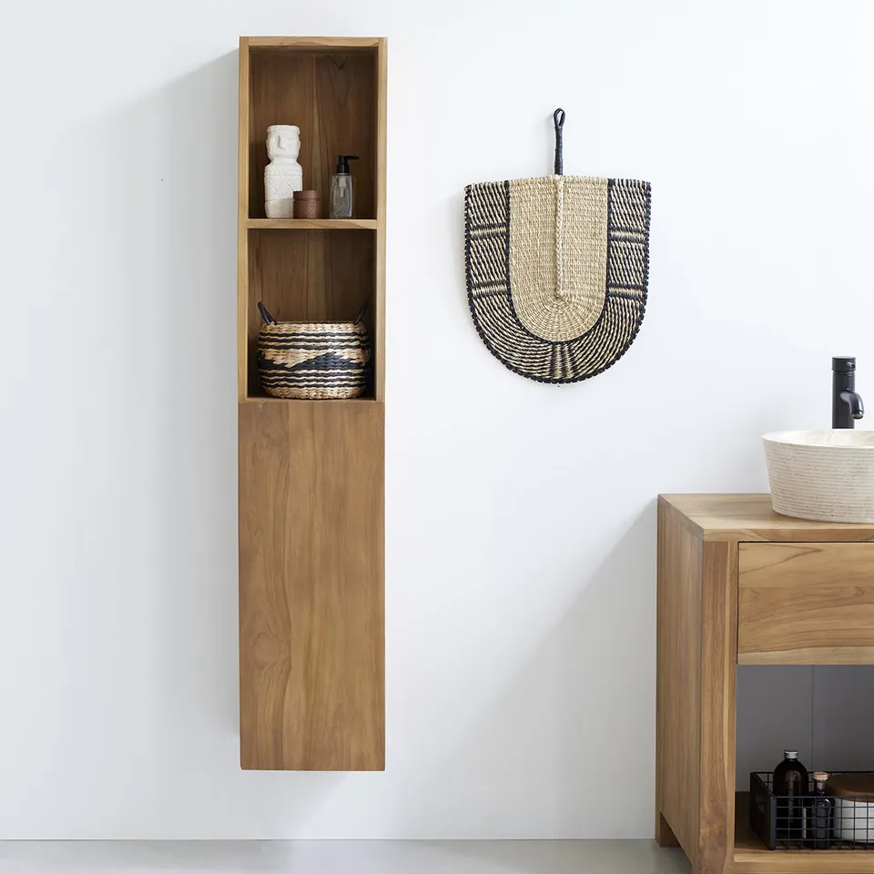 Berah Getah colonne salle de bain teck 150 cm suspendue