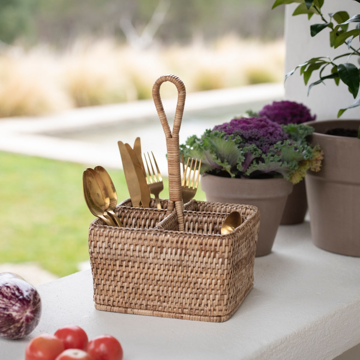 Andrea House organisateur cuisine en rotin