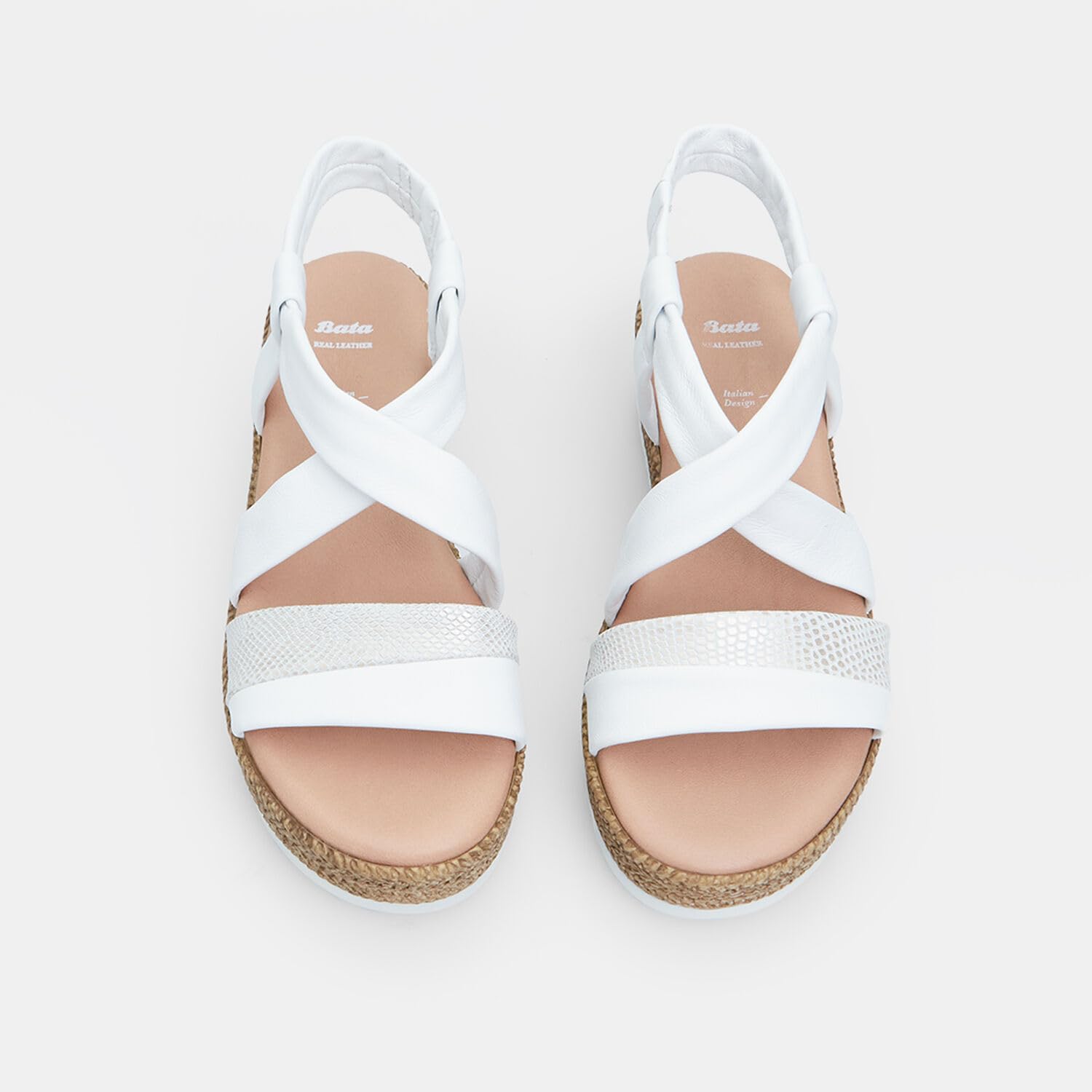 Bata Sandales Cuir Femme Compensée Confort