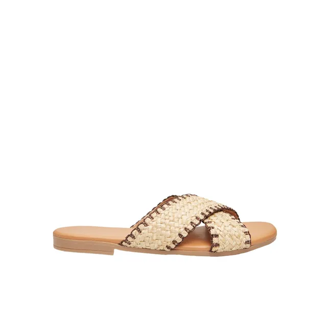 Bata Sandales Mules Femme Beige 36 EU Raphia