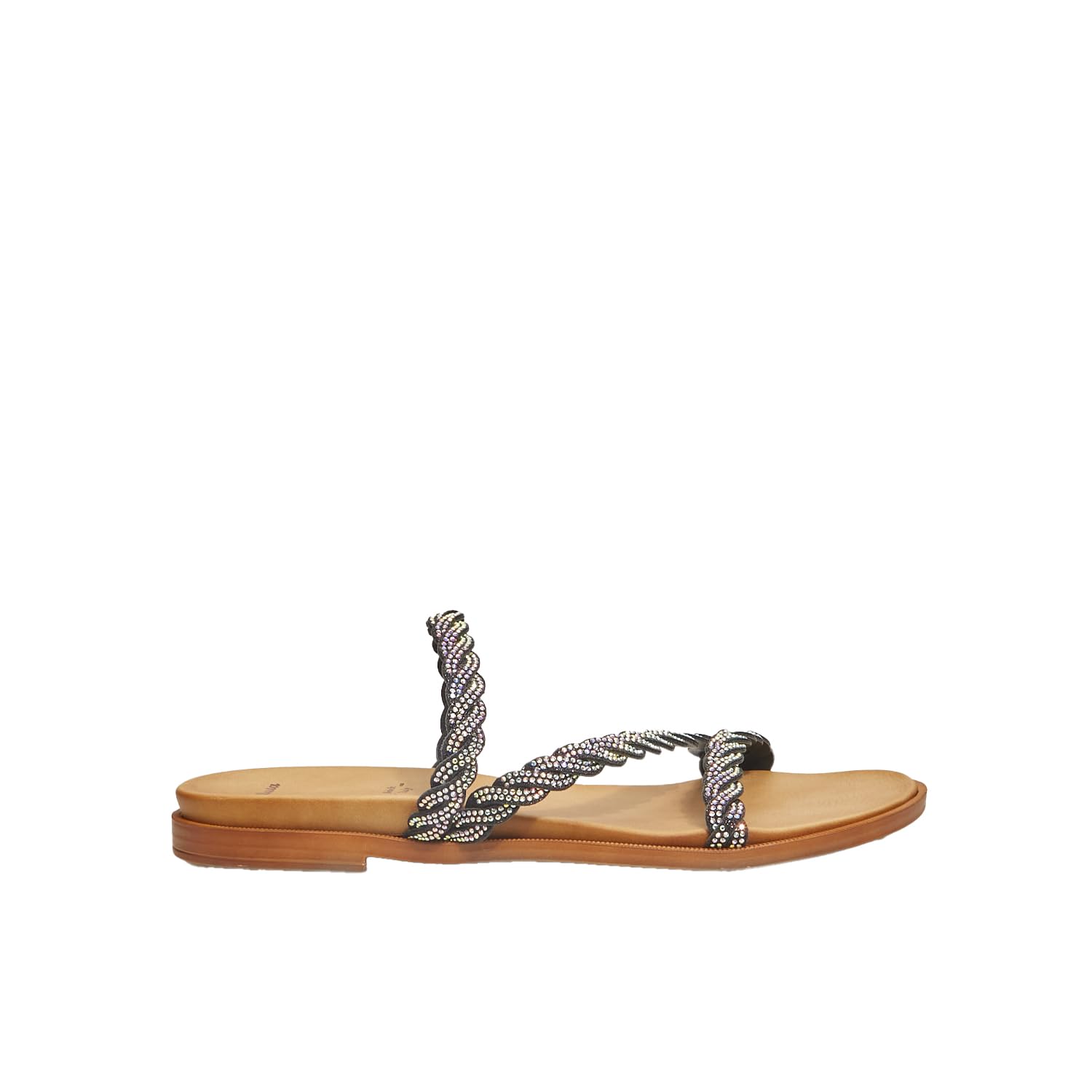 Bata Sandales Mules plates femme bijoux tressées