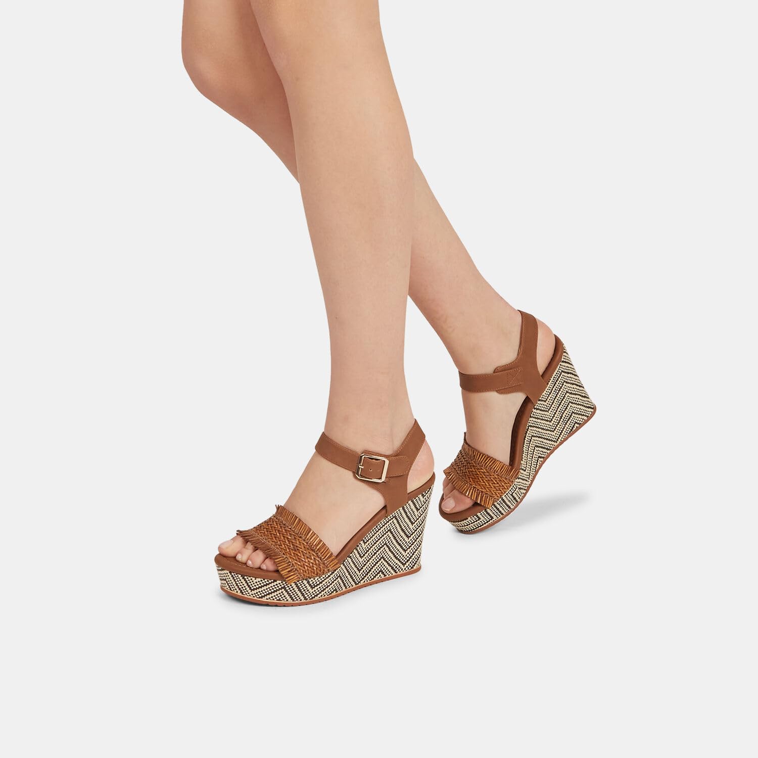 Bata Sandales Femme Compensée Cuir Tressé Été Confort