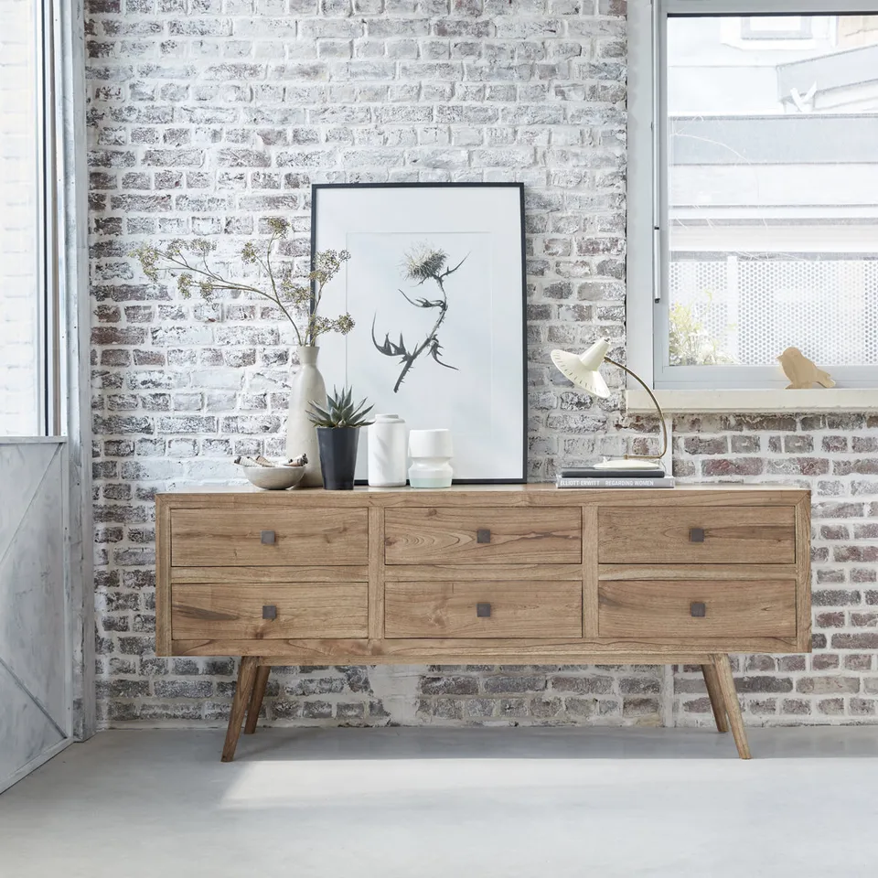 Berah Getah Felix commode mindi massif 200 cm 6 tiroirs