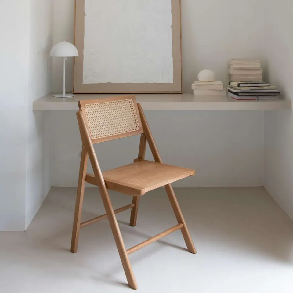 Andrea House Mueble chaise pliante chêne naturel