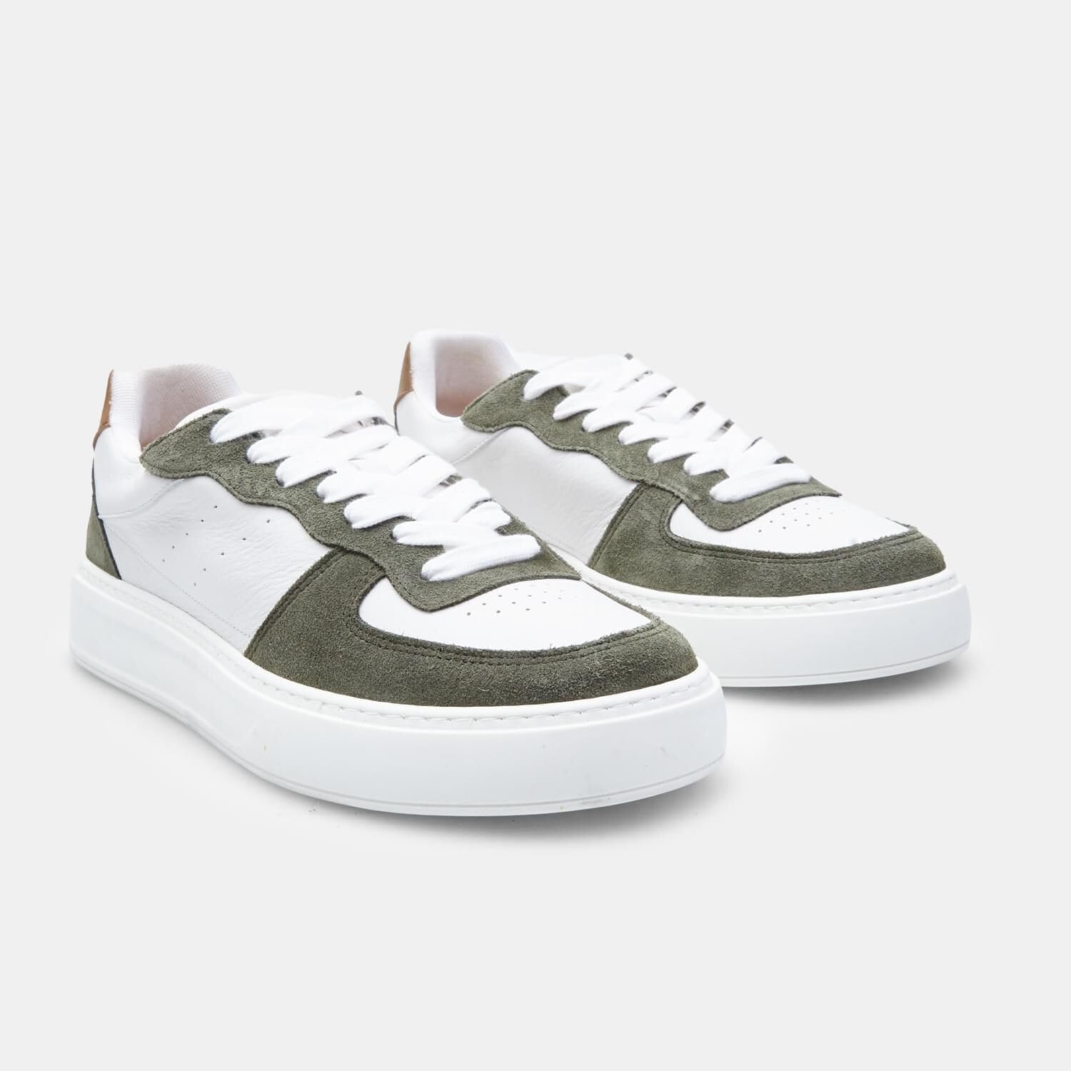 Bata Sneakers cuir homme blanc vert