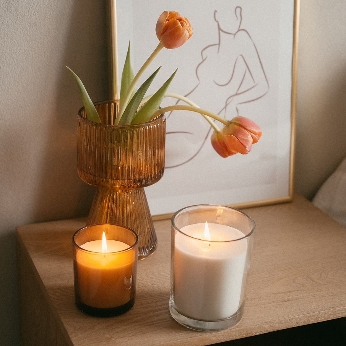 Andrea House Bougie parfumée en verre 12 cm déco maison