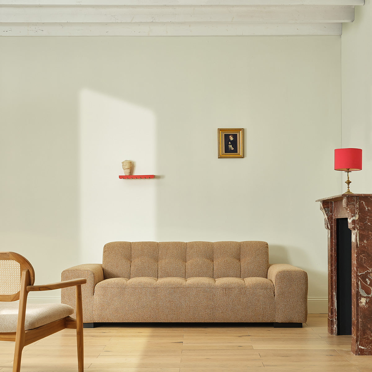 Berah Getah Alphonse canapé 3 places tissu marron chiné