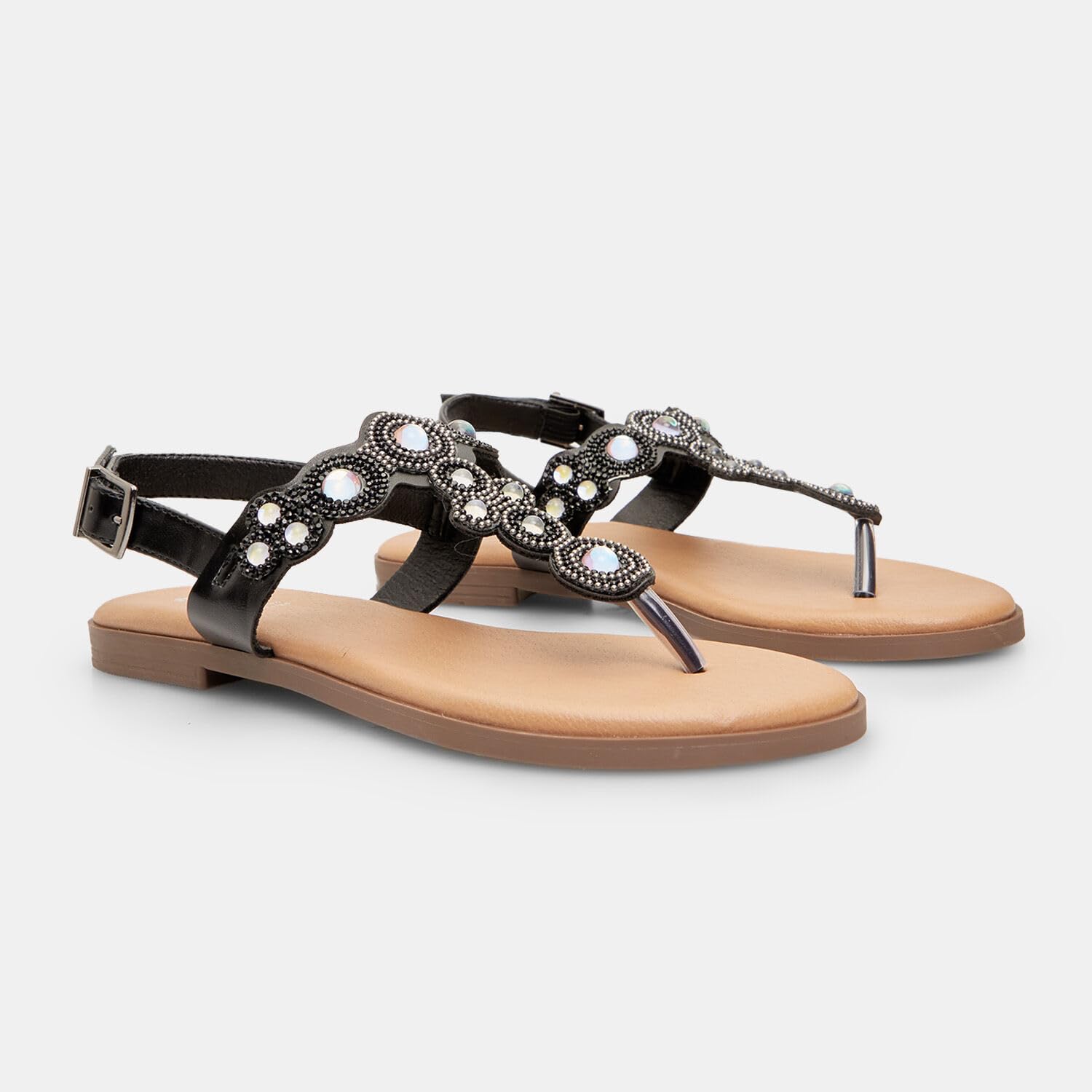 Bata Sandales Femme Bijoux plates élégantes