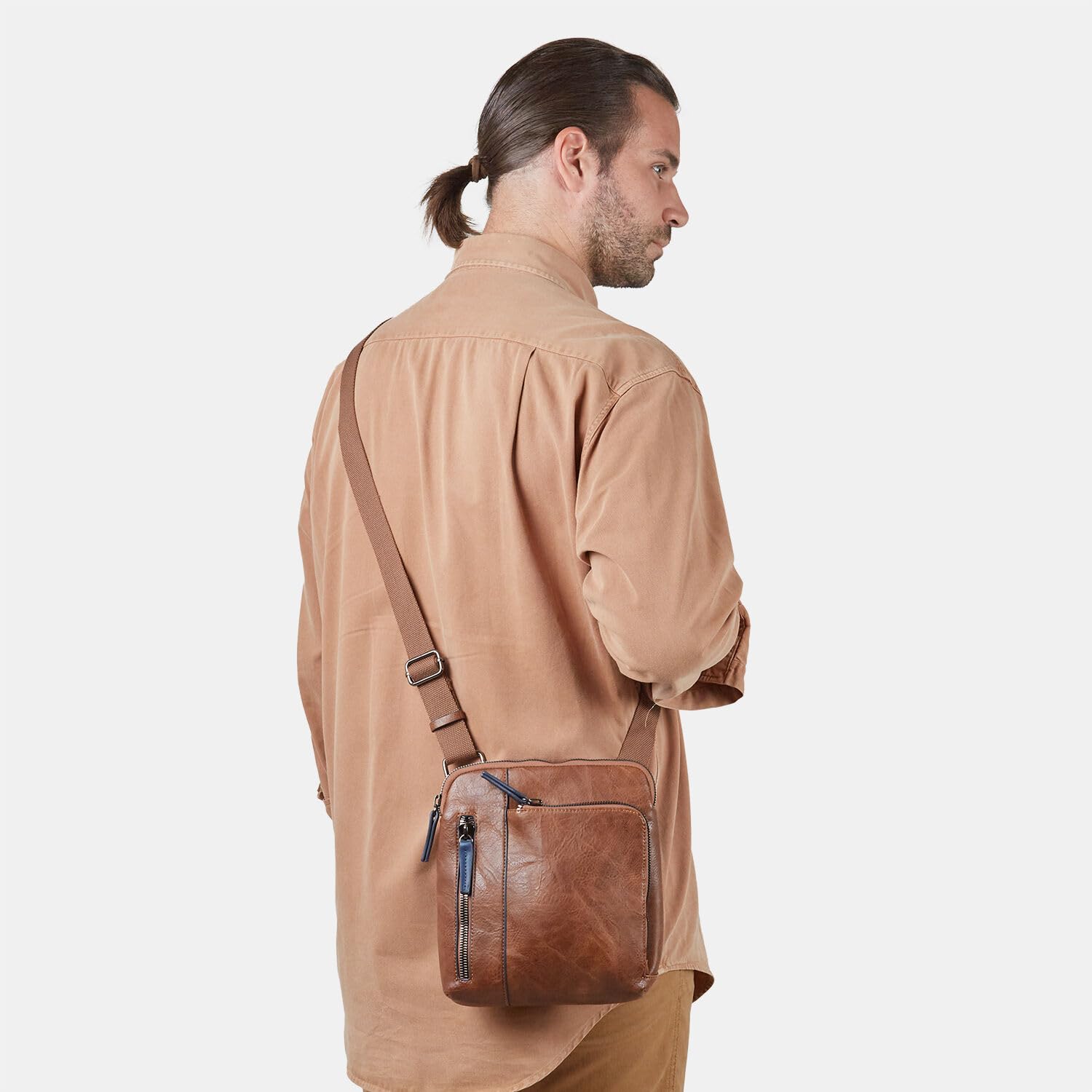 Bata sacoche homme cuir compacte bronzer
