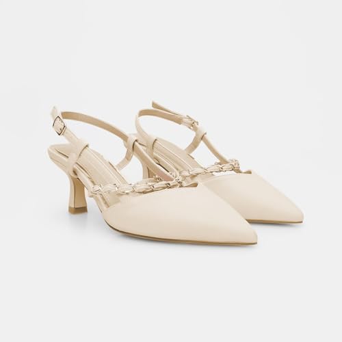 Bata Slingback Femme Talon 6 cm Bride Réglable