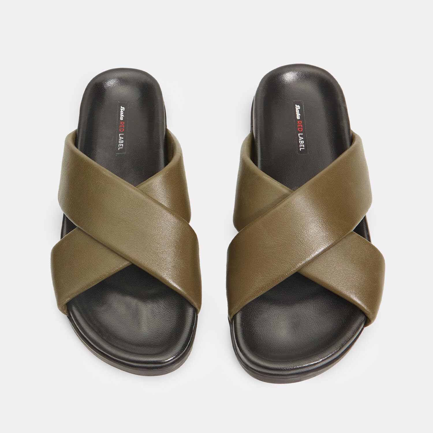 Bata Sandales Mules homme Red Label cuir croisées