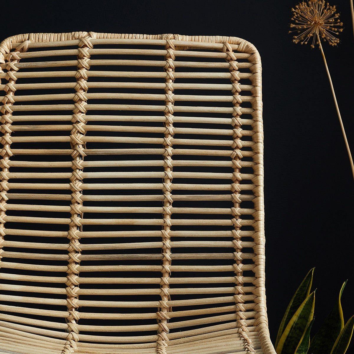 Berah Getah BOHEMA lot 2 chaises rotin et métal