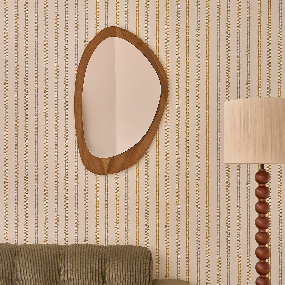 Berah Getah Adele miroir organique teck 90x60 cm