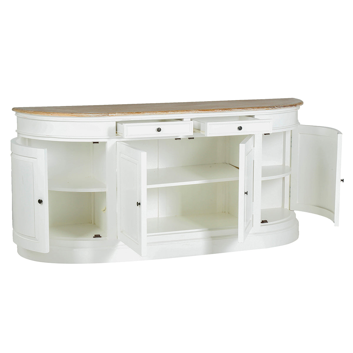 Berah Getah Demeure buffet blanc acajou teck 180 cm