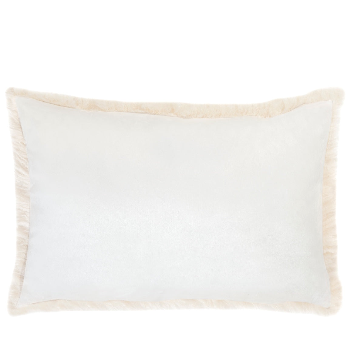 Andrea House coussin poil ivoire blanc 40x60cm salon