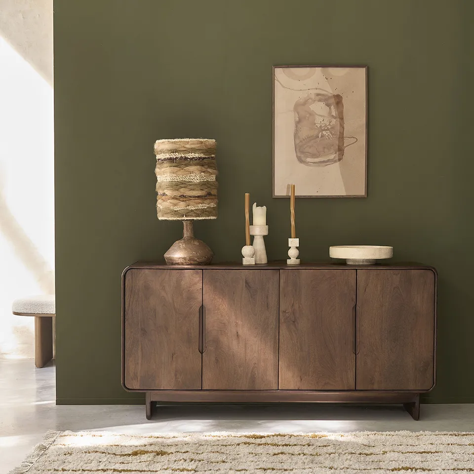 Berah Getah Sofia buffet manguier massif 160 cm noyer